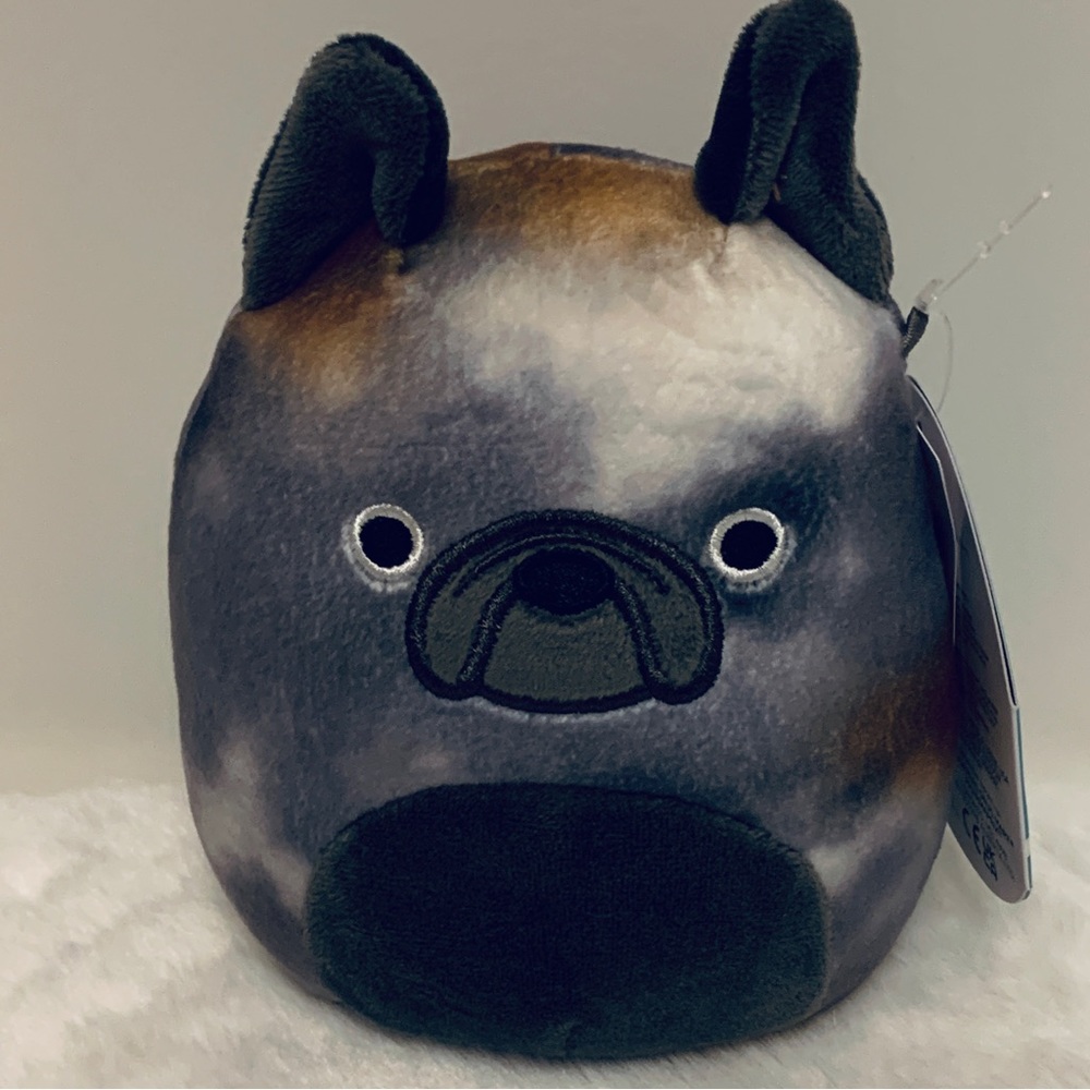 Squishmallow Ballis French Bulldog, Frenchie Dog, Black Tie Dye, 5” New